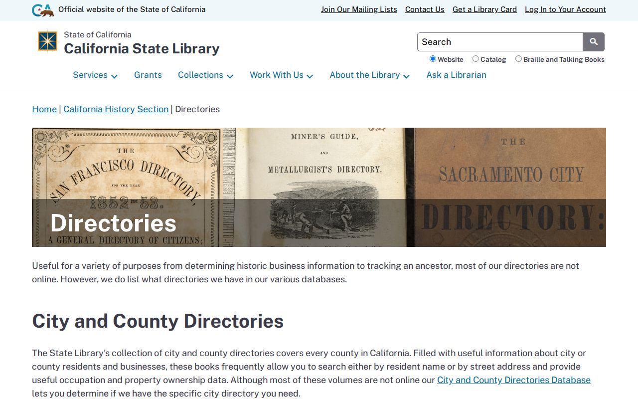 Norco people directories image of California State Library historical directories